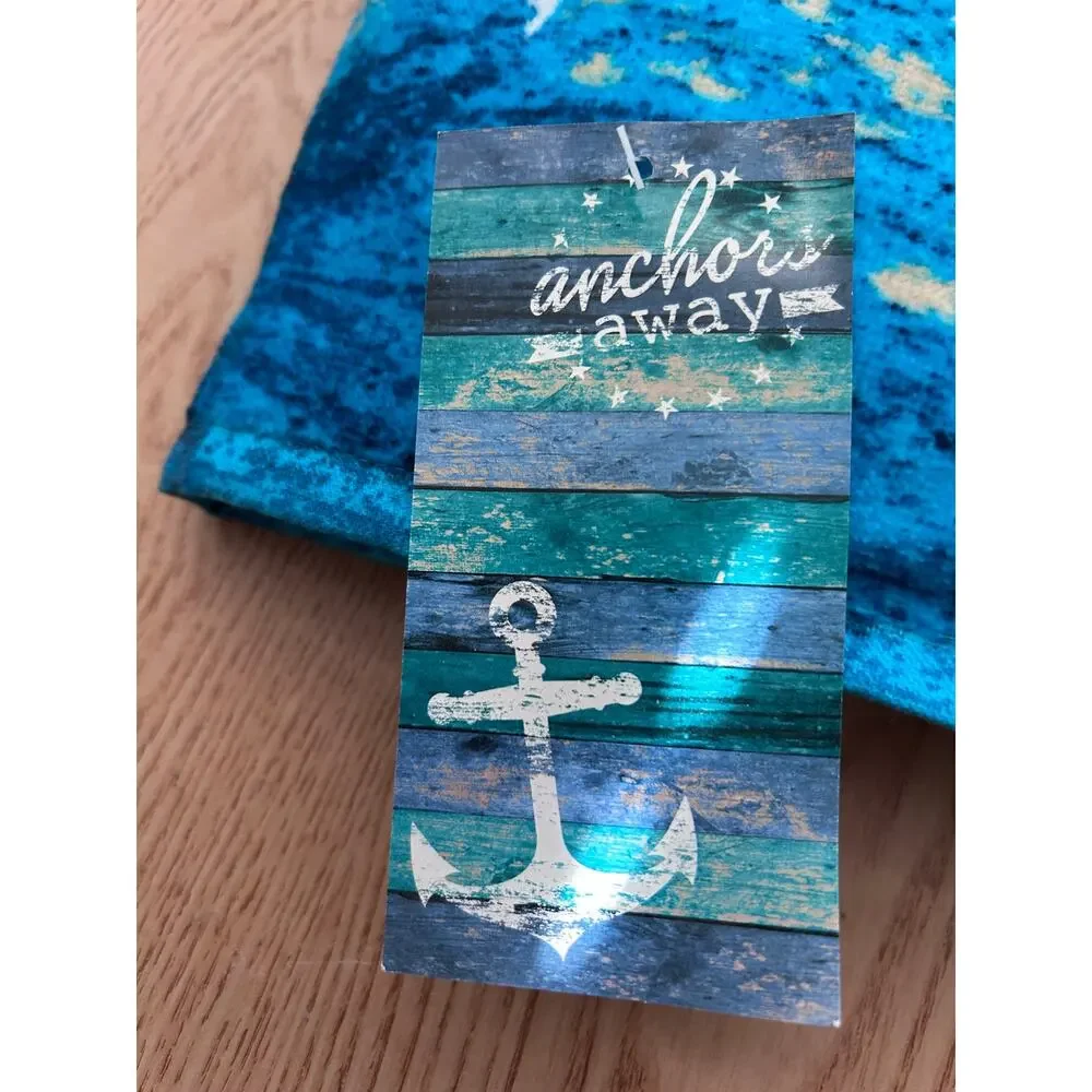 New Tropix Life's a Beach Tropical Anchor Print Beach Bath Towel Cotton 30